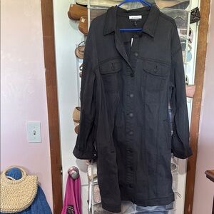 NWT Eloquii Black Denim Belted Dress
